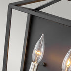 Quintiesse Stinson 2 Light Wall Light in Black with Polished Nickel