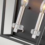 Quintiesse Stinson 2 Light Wall Light in Black with Polished Nickel