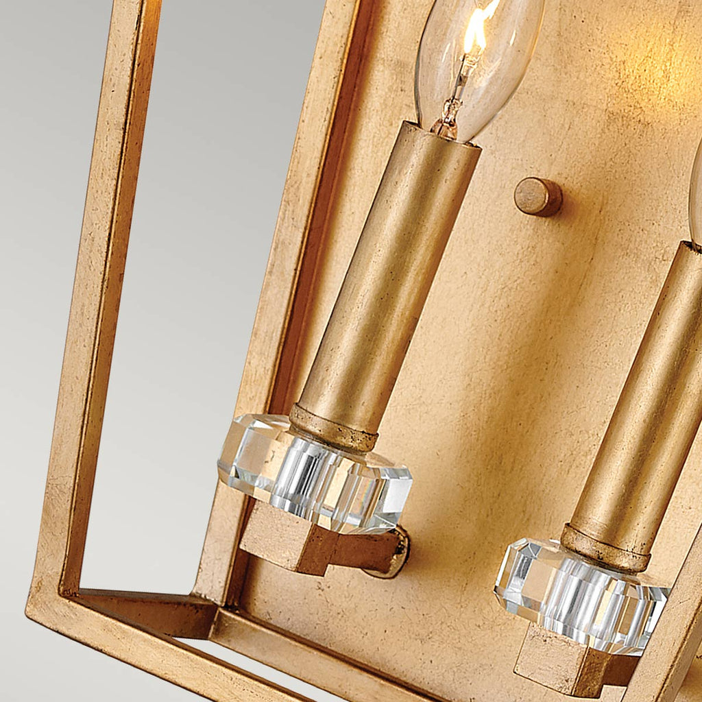 Quintiesse Stinson 2 Light Wall Light in Distressed Brass