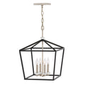 Quintiesse Stinson 4 Light Large Pendant/ Semi-Flush in Black with Polished Nickel