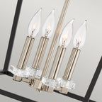 Quintiesse Stinson 4 Light Large Pendant/ Semi-Flush in Black with Polished Nickel