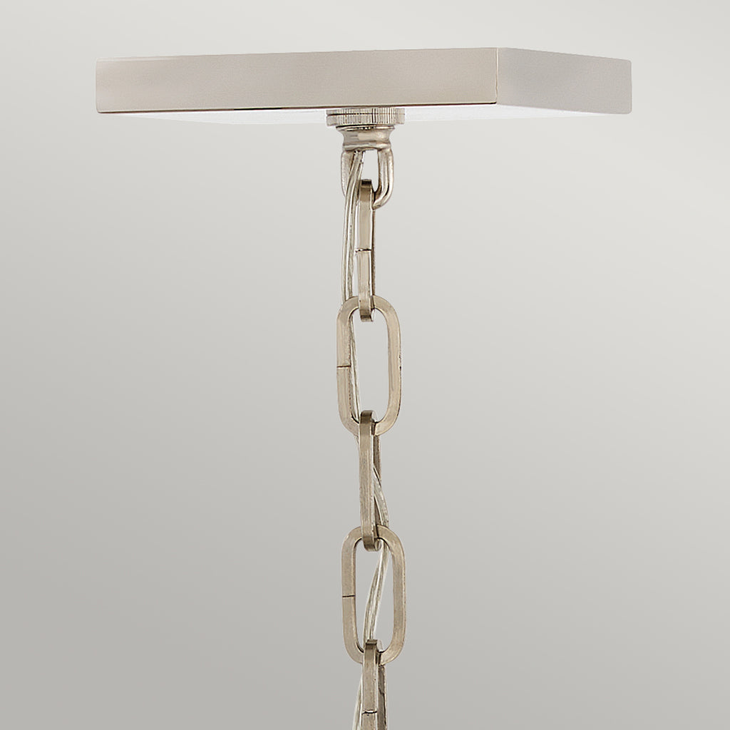 Quintiesse Stinson 4 Light Large Pendant/ Semi-Flush in Black with Polished Nickel