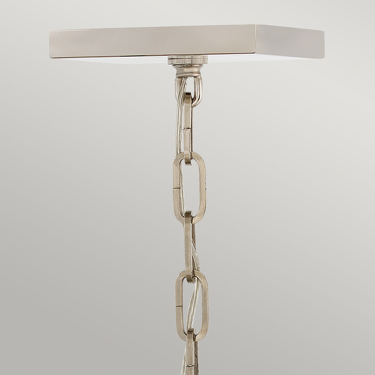 Quintiesse Stinson 4 Light Large Pendant/ Semi-Flush in Black with Polished Nickel