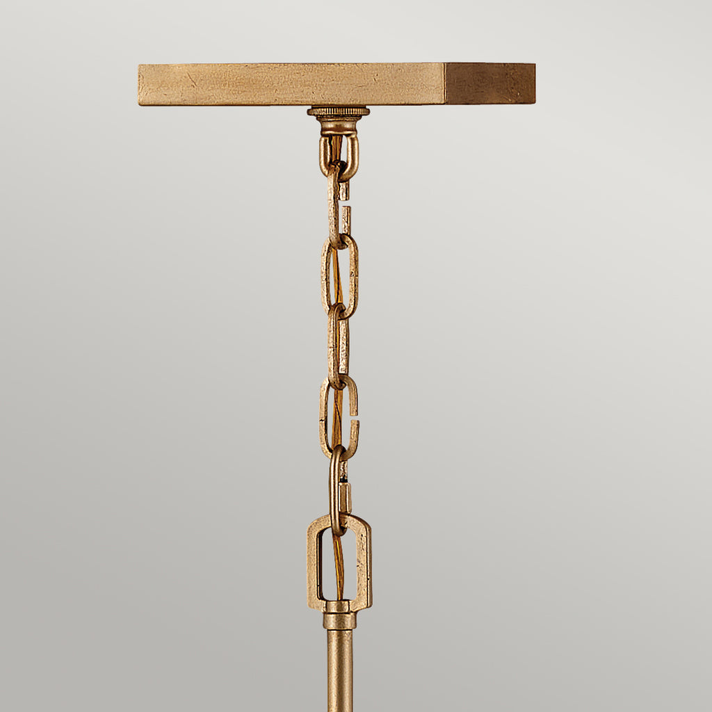 Quintiesse Stinson 4 Light Large Pendant/ Semi-Flush in Distressed Brass