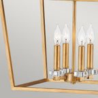 Quintiesse Stinson 4 Light Large Pendant/ Semi-Flush in Distressed Brass