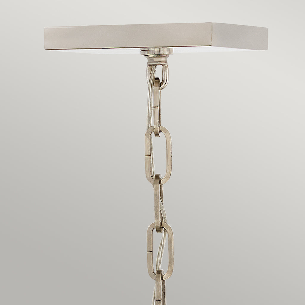 Quintiesse Stinson 4 Light Medium Pendant/ Semi-Flush in Black with Polished Nickel