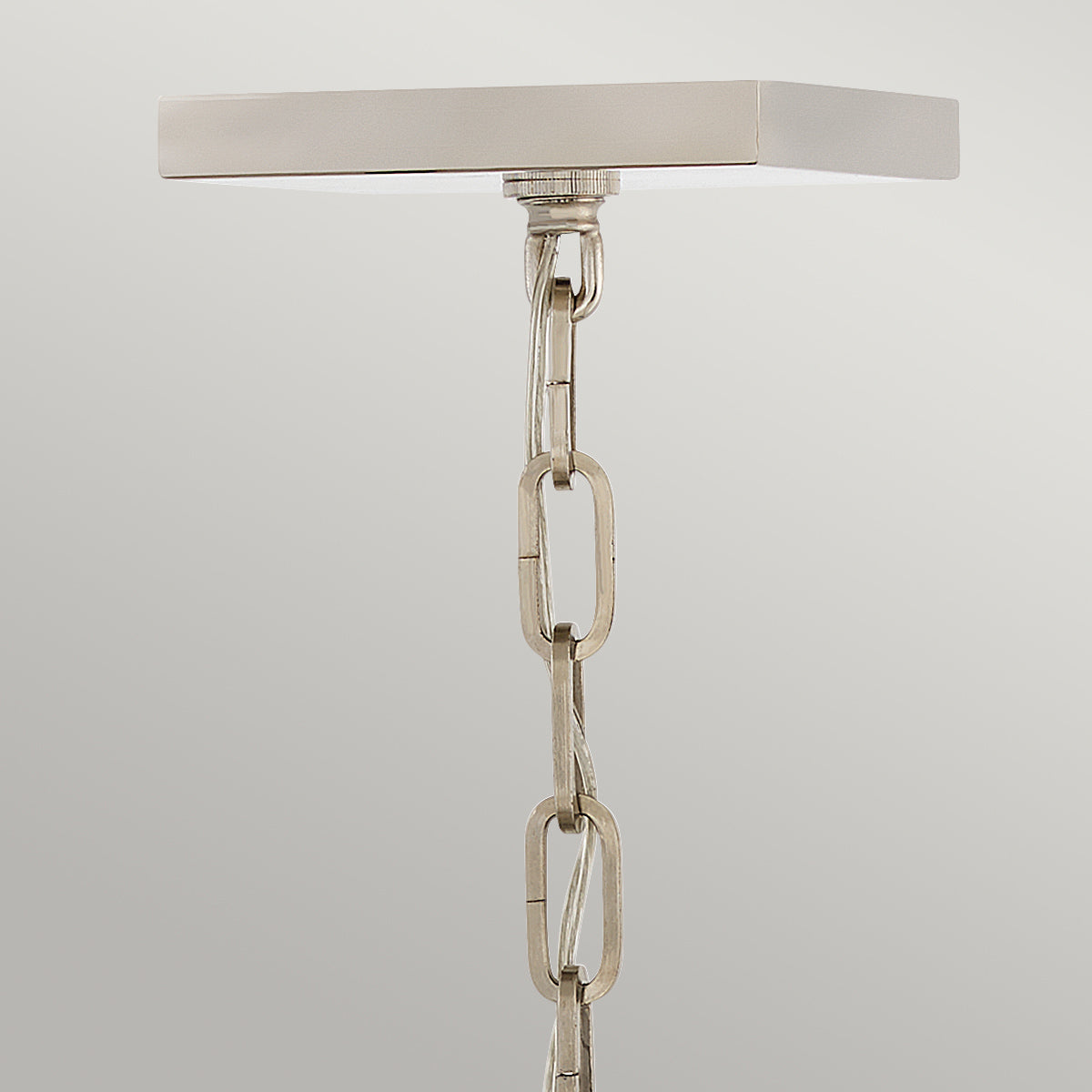 Quintiesse Stinson 4 Light Medium Pendant/ Semi-Flush in Black with Polished Nickel