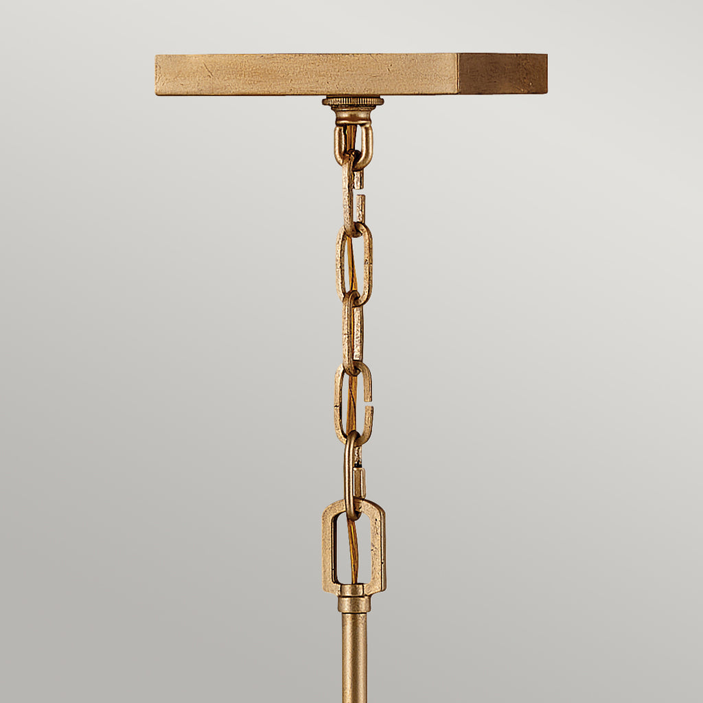 Quintiesse Stinson 4 Light Medium Pendant/ Semi-Flush in Distressed Brass