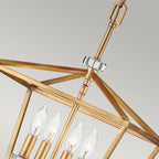 Quintiesse Stinson 4 Light Medium Pendant/ Semi-Flush in Distressed Brass