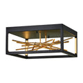Quintiesse Styx LED Flush in Black & Gilded Gold