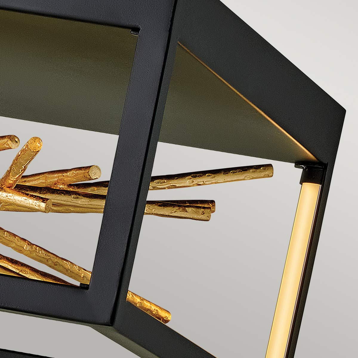 Quintiesse Styx LED Flush in Black & Gilded Gold