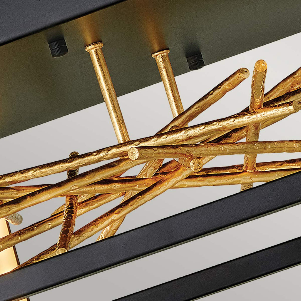 Quintiesse Styx LED Flush in Black & Gilded Gold