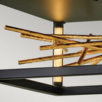 Quintiesse Styx LED Flush in Black & Gilded Gold