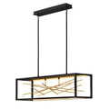 Quintiesse Styx LED Island Pendant in Black & Gilded Gold