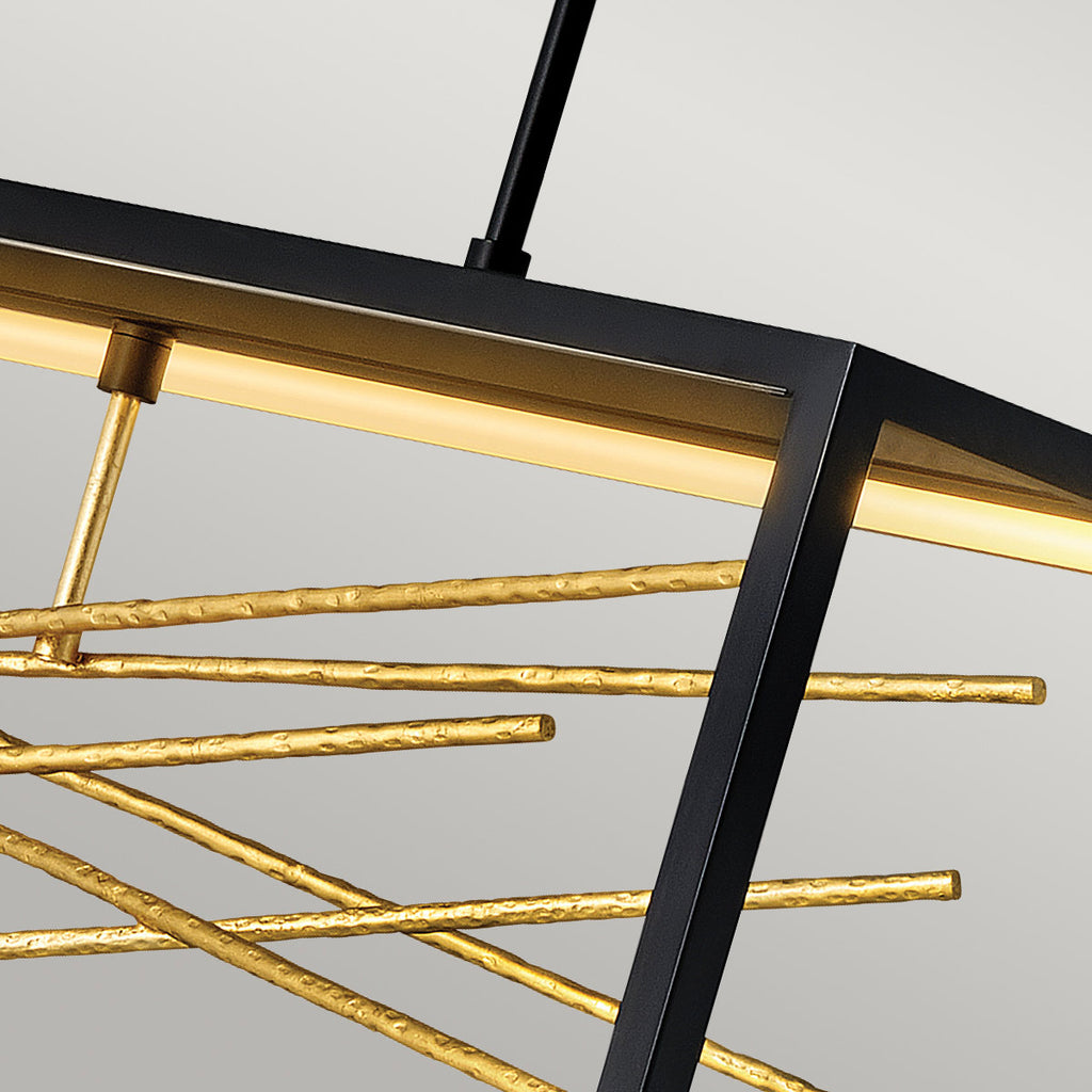 Quintiesse Styx LED Island Pendant in Black & Gilded Gold
