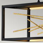 Quintiesse Styx LED Island Pendant in Black & Gilded Gold