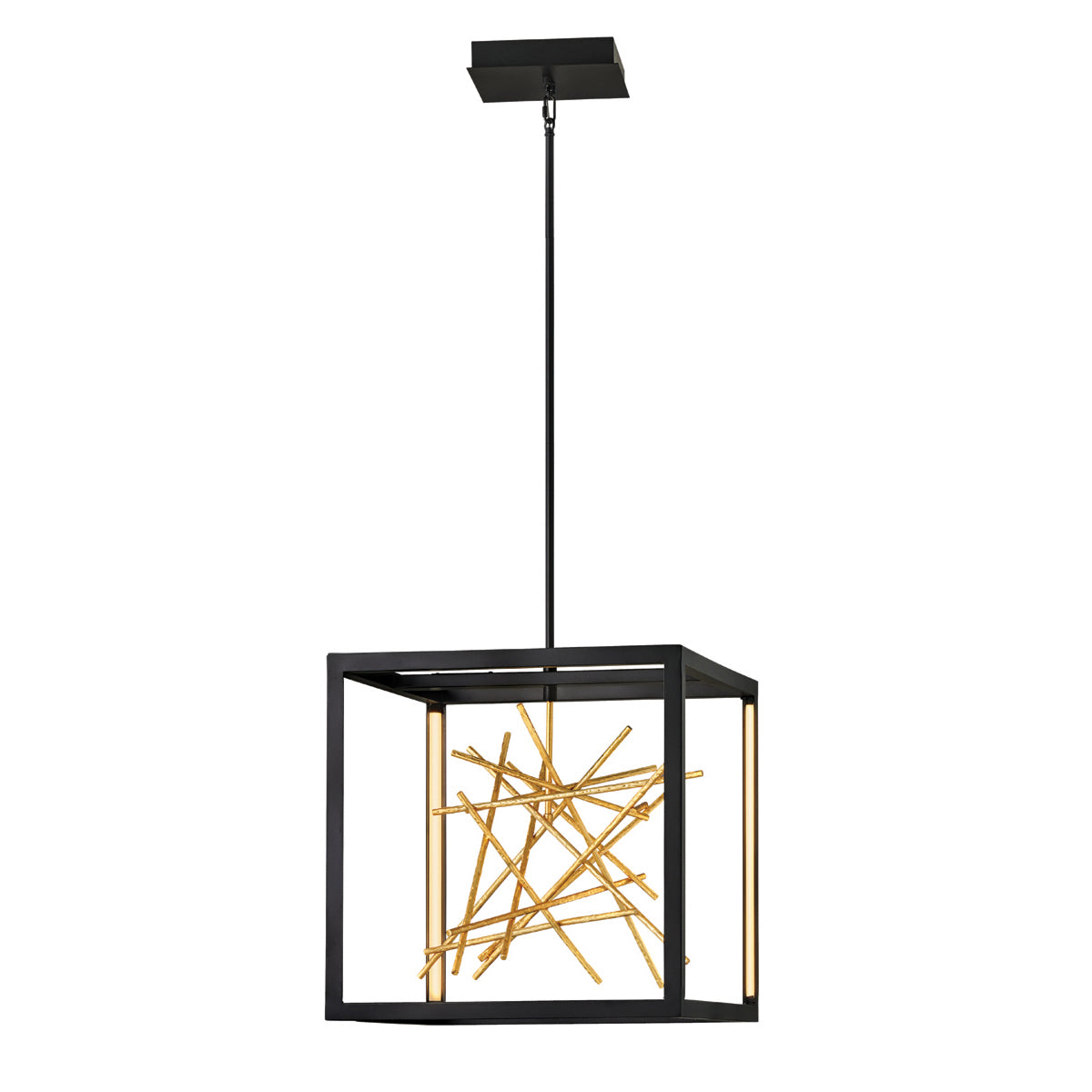 Quintiesse Styx LED Pendant in Black & Gilded Gold
