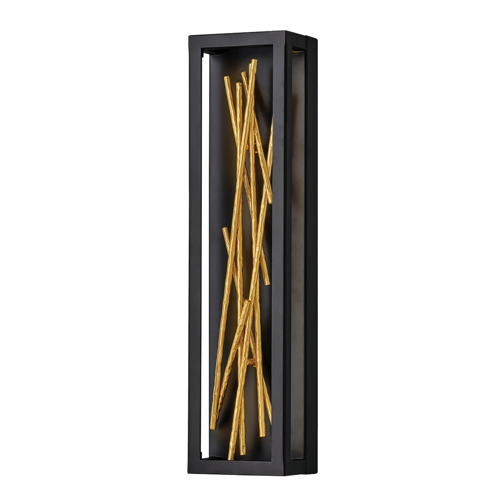 Quintiesse Styx LED Wall Light in Black & Gilded Gold
