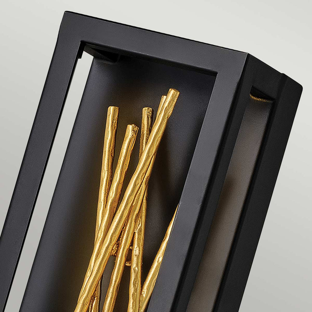 Quintiesse Styx LED Wall Light in Black & Gilded Gold