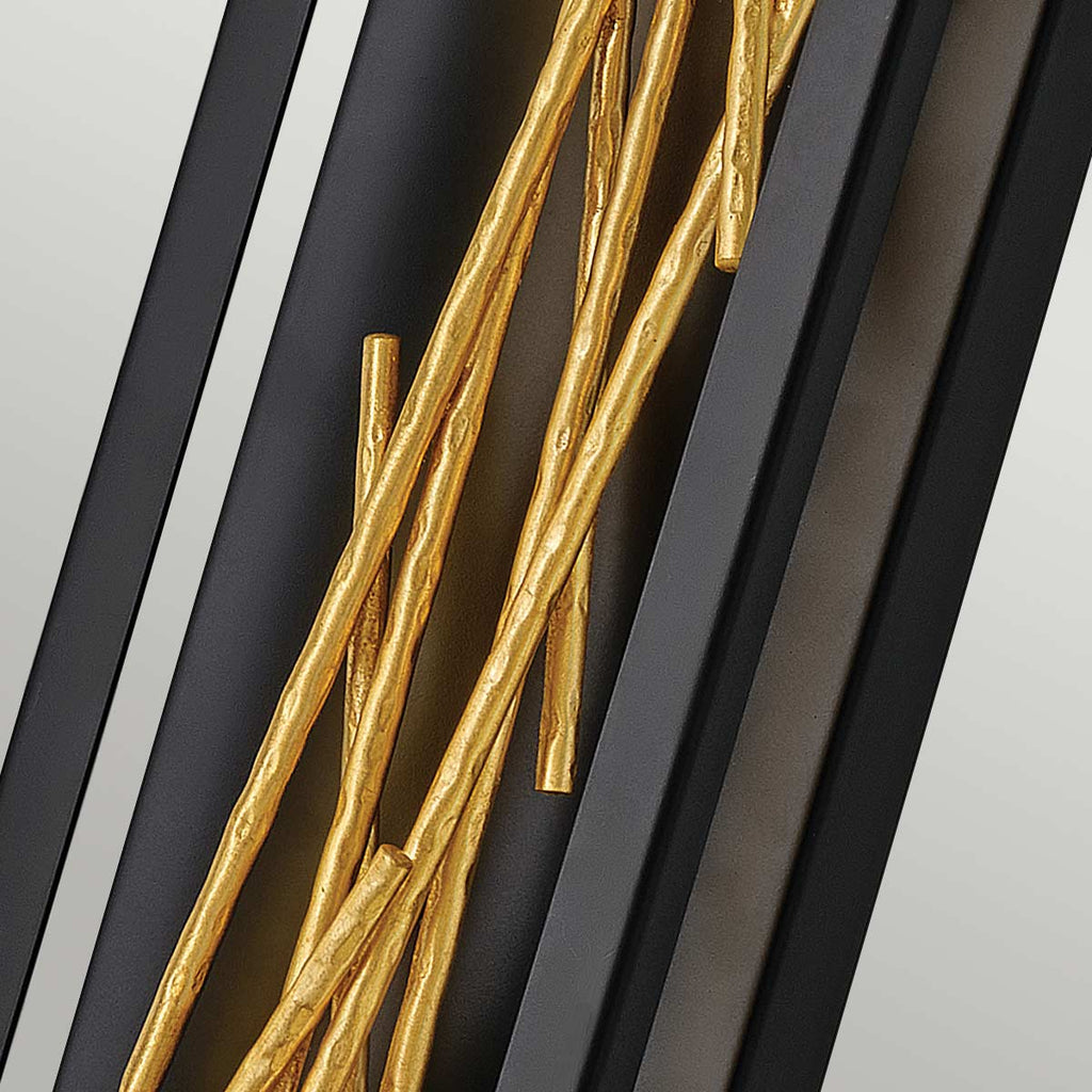 Quintiesse Styx LED Wall Light in Black & Gilded Gold