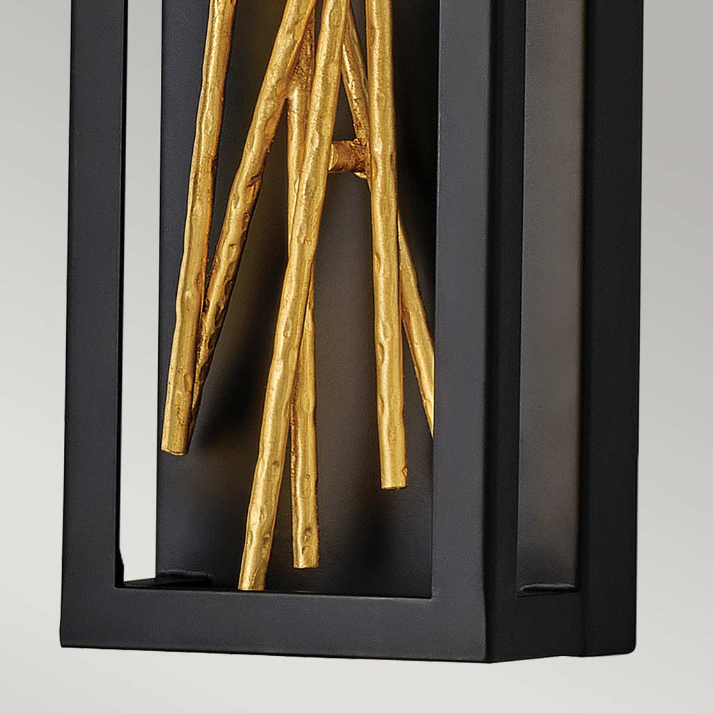 Quintiesse Styx LED Wall Light in Black & Gilded Gold