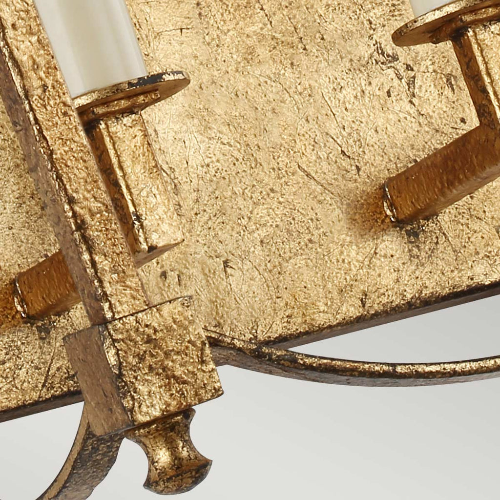 Quintiesse Thayer 2 Light Wall Light in Antique Gild