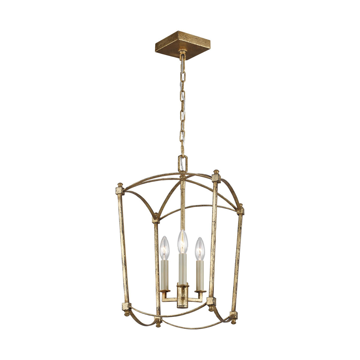 Quintiesse Thayer 3 Light Pendant in Antique Gild