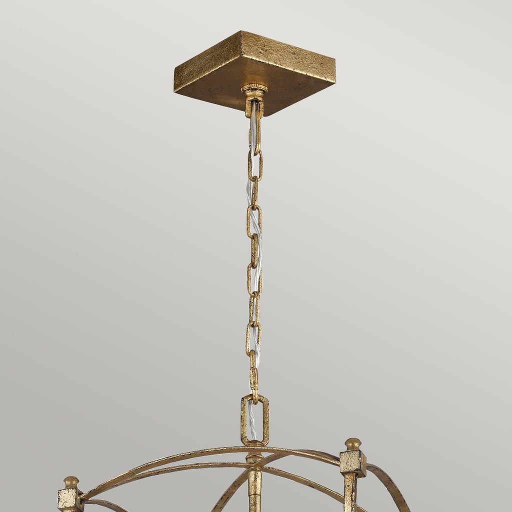 Quintiesse Thayer 3 Light Pendant in Antique Gild