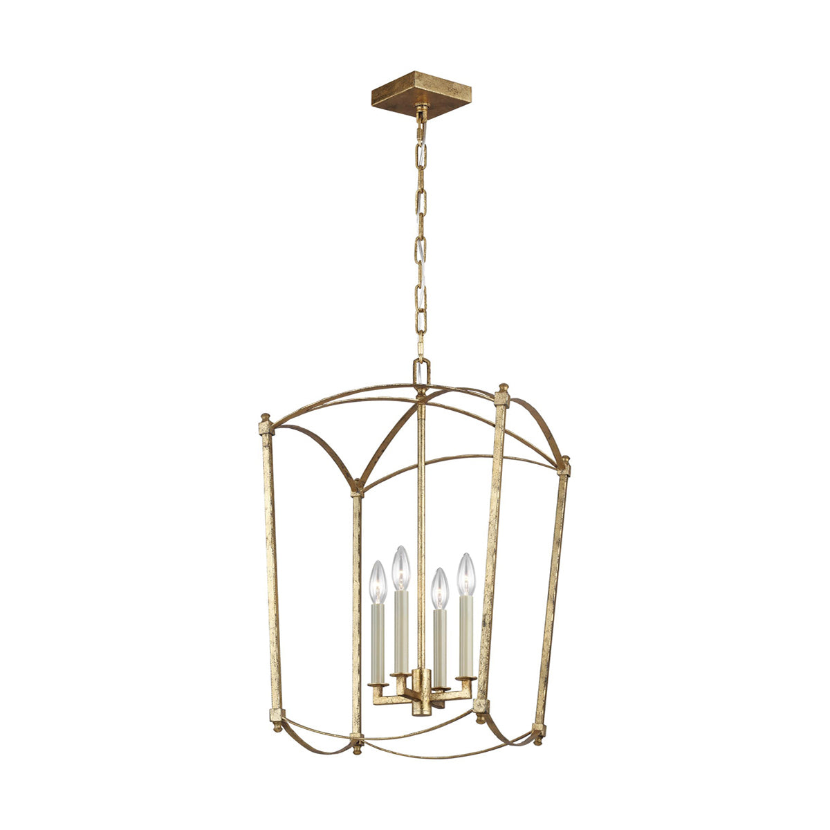 Quintiesse Thayer 4 Light Pendant  in Antique Gild