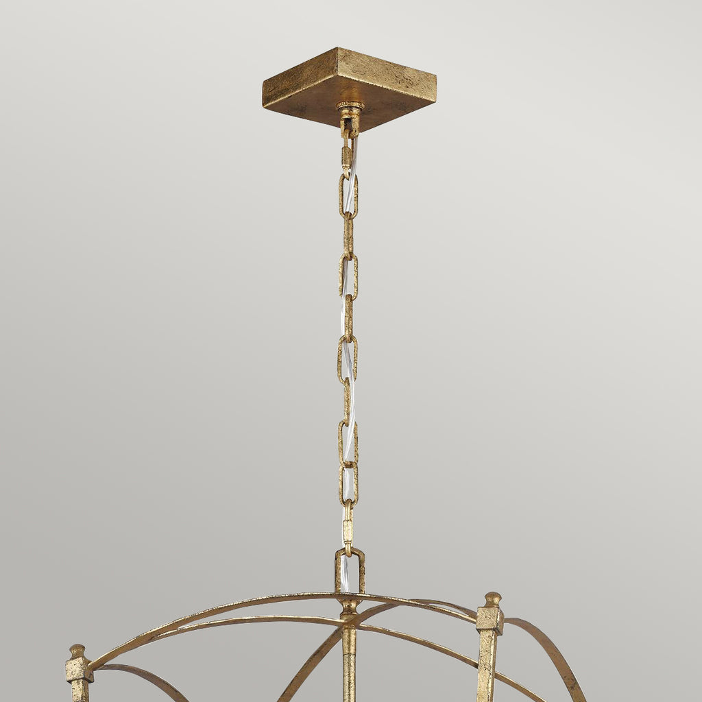 Quintiesse Thayer 4 Light Pendant  in Antique Gild