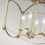 Quintiesse Thayer 4 Light Semi-Flush in Antique Gild