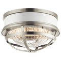 Quintiesse Tollis 2 Light Flush in Brushed Nickel & White