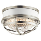 Quintiesse Tollis 2 Light Flush in Brushed Nickel & White