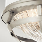 Quintiesse Tollis 2 Light Flush in Brushed Nickel & White