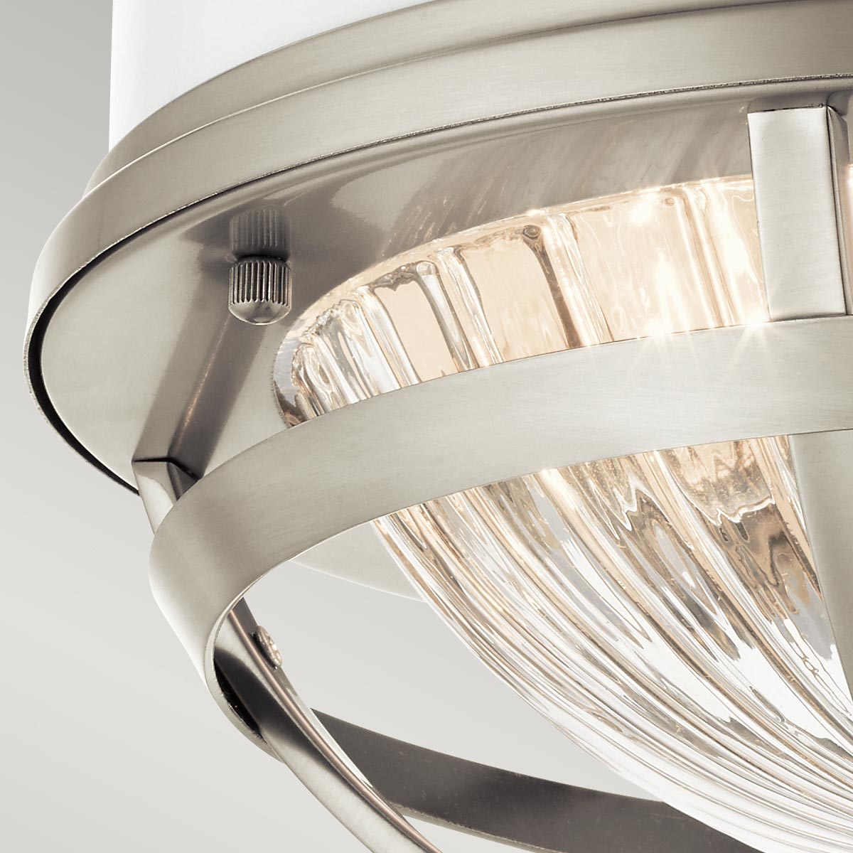 Quintiesse Tollis 2 Light Flush in Brushed Nickel & White