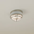 Quintiesse Tollis 2 Light Flush in Brushed Nickel & White