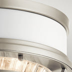 Quintiesse Tollis 2 Light Flush in Brushed Nickel & White