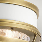Quintiesse Tollis 3 Light Flush in Natural Brass & White