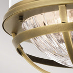 Quintiesse Tollis 3 Light Flush in Natural Brass & White