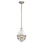 Quintiesse Tollis Mini Pendant in Brushed Nickel & White