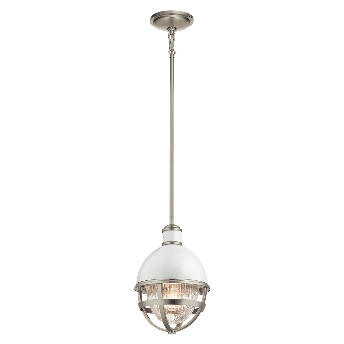 Quintiesse Tollis Mini Pendant in Brushed Nickel & White