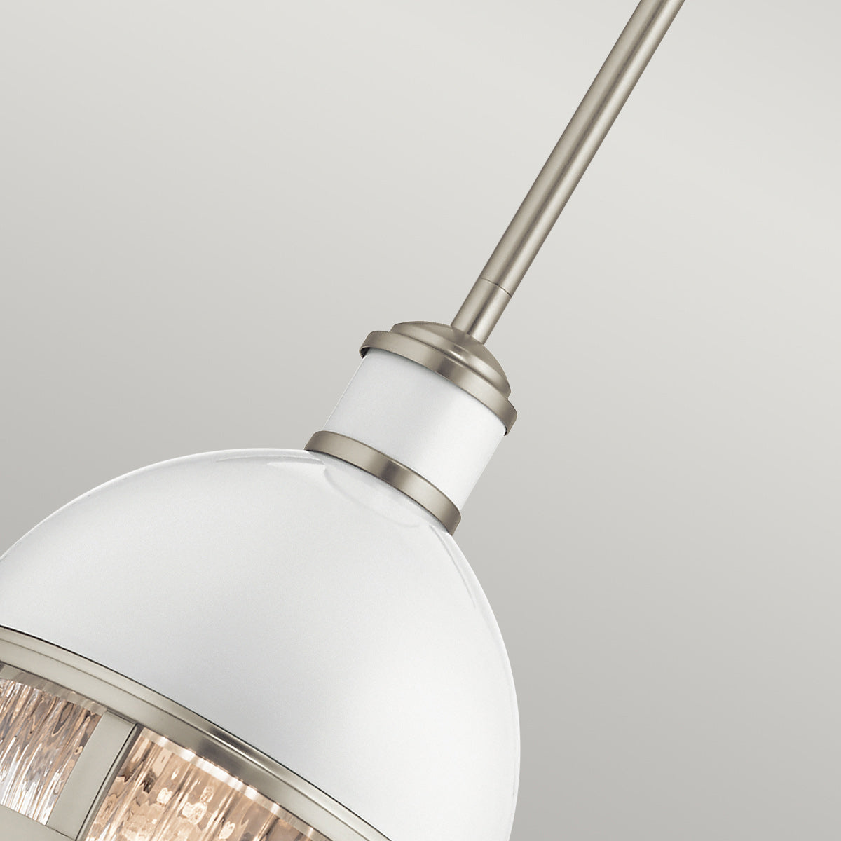 Quintiesse Tollis Mini Pendant in Brushed Nickel & White