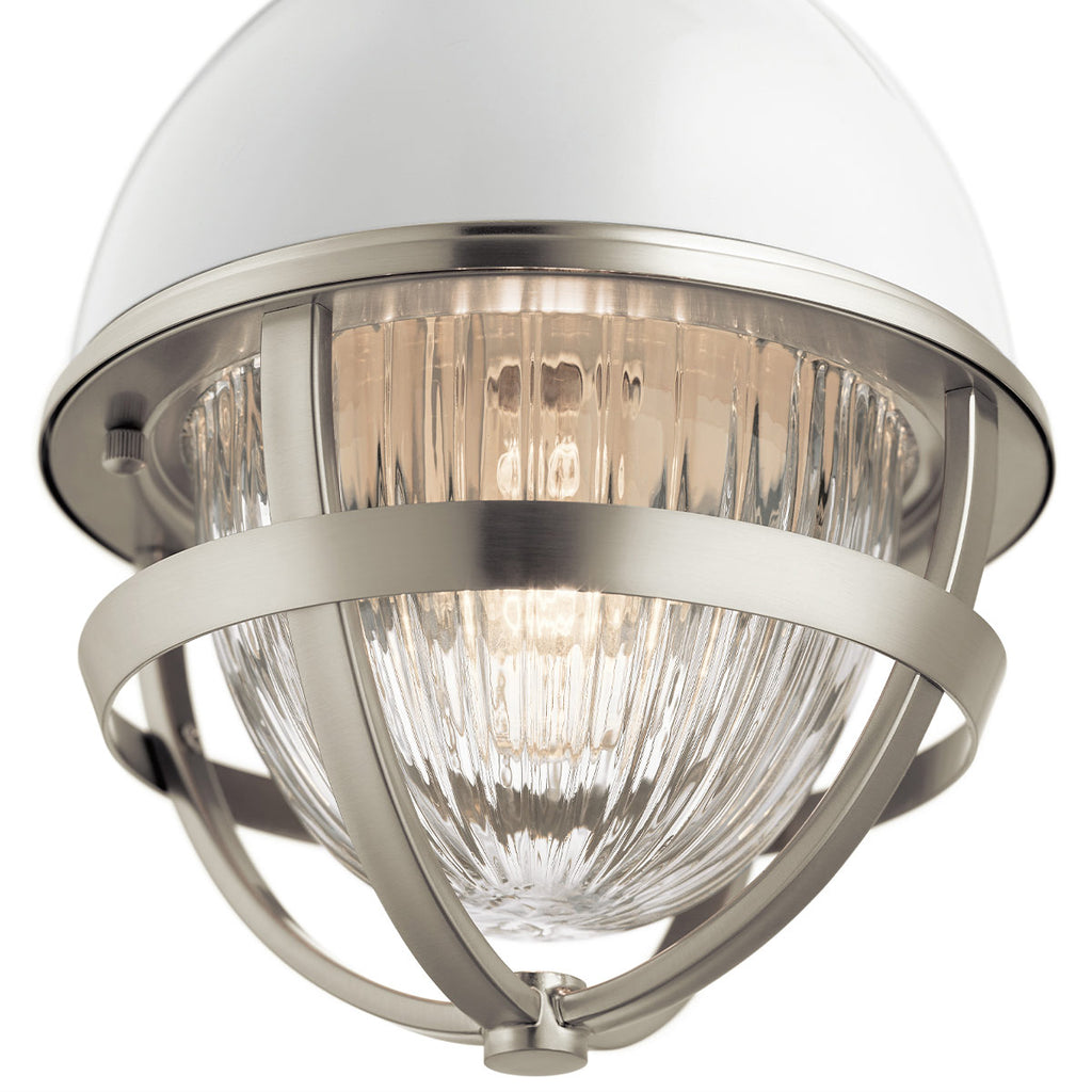 Quintiesse Tollis Mini Pendant in Brushed Nickel & White