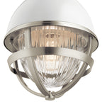 Quintiesse Tollis Mini Pendant in Brushed Nickel & White