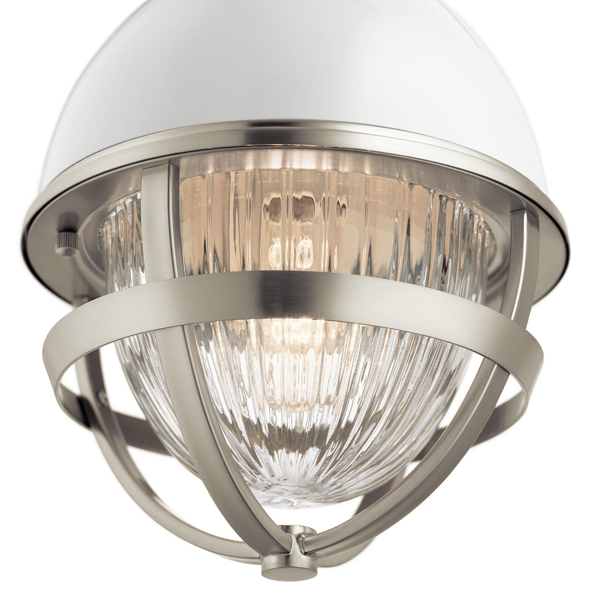 Quintiesse Tollis Mini Pendant in Brushed Nickel & White