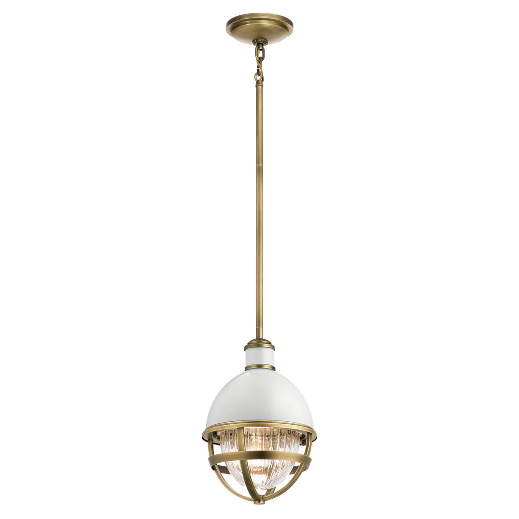 Quintiesse Tollis Mini Pendant in Natural Brass & White