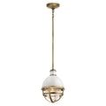 Quintiesse Tollis Mini Pendant in Natural Brass & White