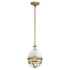 Quintiesse Tollis Mini Pendant in Natural Brass & White