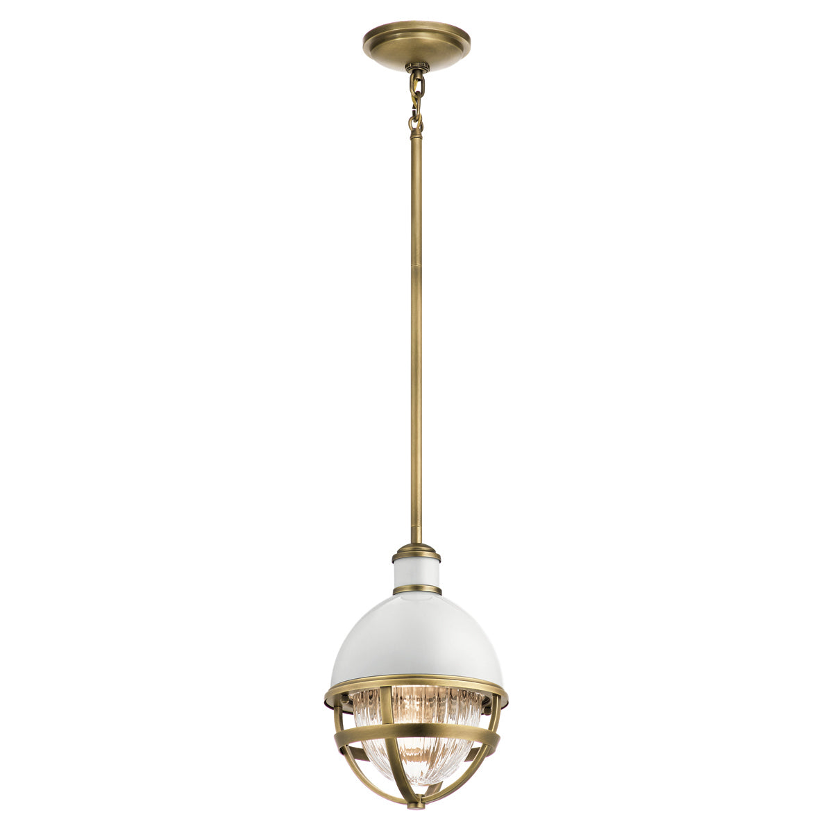 Quintiesse Tollis Mini Pendant in Natural Brass & White