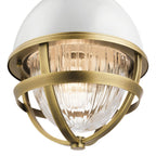 Quintiesse Tollis Mini Pendant in Natural Brass & White